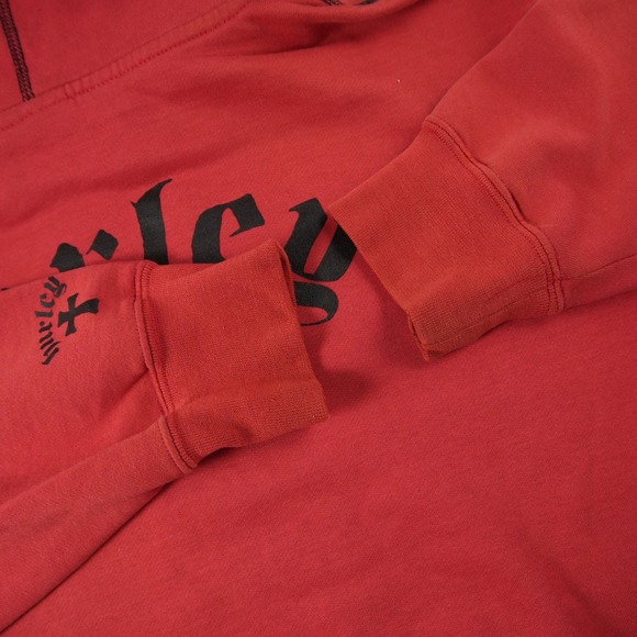 Y2K Vintage Thrashed Hurley Skater Hoodie Pullover Mens M Red Black - Picture 14 of 15